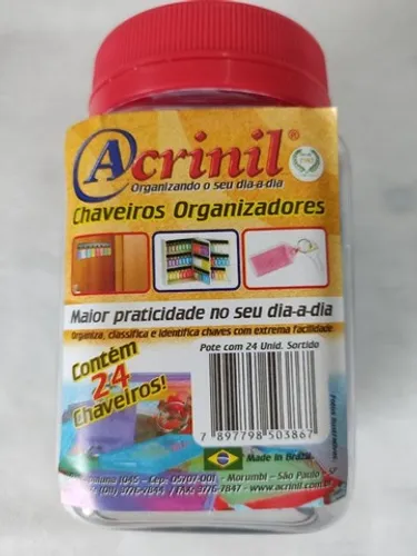 Organizador De Chaves Com 24 Chaveiros Acrinil