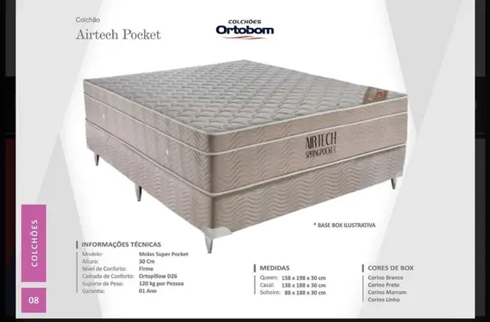 Quarto cama casal colchão de molas ortobom