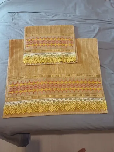 Jogo de Toalha de Banho Bordado - Luxo e Elegância