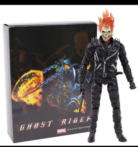 action figure motoqueiro fantasma (Ghost Rider) Colecionáveis 23 cm