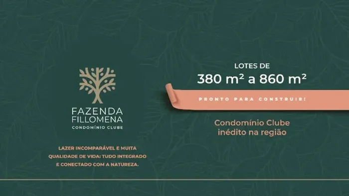 Condomínio Fazenda Fillomena - Lote com 400m² em condomínio pronto - Lançamento!