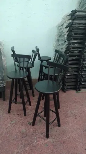 Banqueta 70cm altura - Com ou Sem encosto - Madeira macica