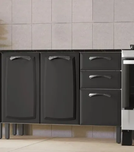 Balcão Cozinha de Aço 1.20 C/3 Ptas 2 Gavetas. Produto Novo Direto de Fábrica.