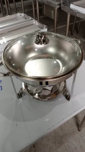 RF 31 && 33 - Rechaud Banho Maria Aço Inox com Tampa de Vidro - 5 Lts - Brascool