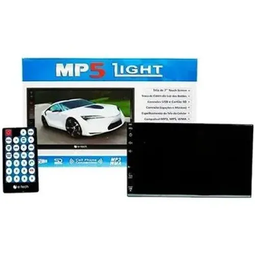 KIT MULTIMÍDIA E-TECH LIGHT 1 DIN 7"