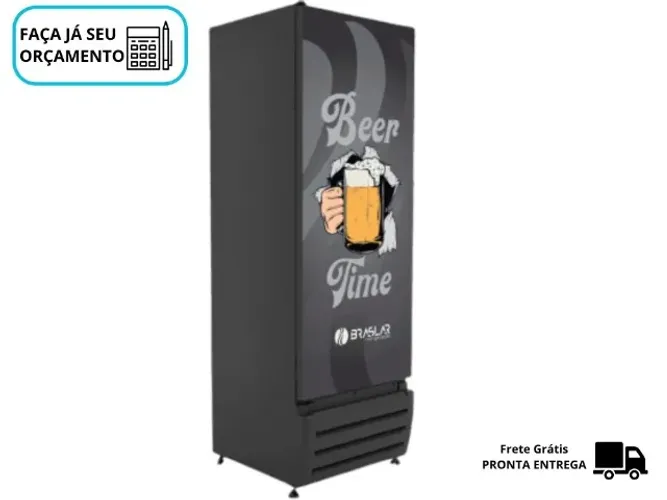 Cervejeira Braslar 500 Litros Porta Cega Adesivada Preta Nova