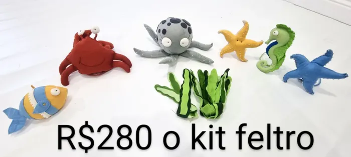 Kit de Feltro Animais Marinhos ou fundo do mar