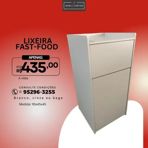 Lixeira para praça de alimentação, lanchonete, restaurantes, sorveteria- direto da fabrica