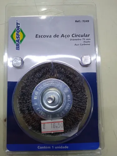 Escova de Aço Circular com haste 75mm - Brasfort