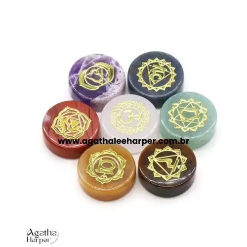 Kit 7 Cristais Para Chacras: Meditação, Reiki, Yoga, Terapia