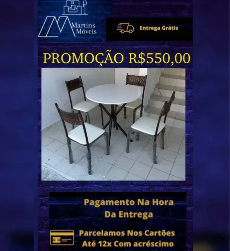 GRANDE PROMOÇÃO MESA 04 CADEIRAS  ENTREGA GRÁTIS ACEITA CARTÃO.