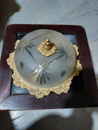 PLAFON ANTIGO EM BRONZE 6 PEÇAS 