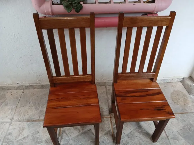 Conjunto 6 cadeiras de madeira - NEGOCIÁVEL 