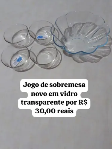 Jogo de Sobremesa em Vidro - Novo