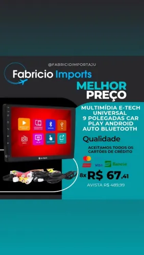 Multimídia 9 Polegadas 2 Din