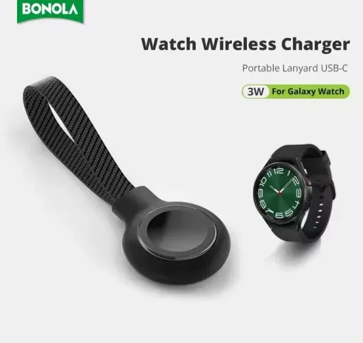 Carregador Apple watch e para Galaxy Watch - 3W Wireless USB-C.