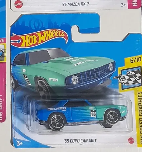 Miniatura Hot Wheels do '69 Copo Camaro Falken