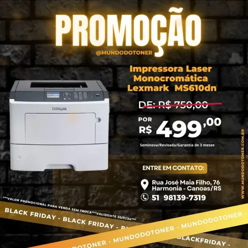 Impressora Laser Monocromática Lexmark MS610dn 