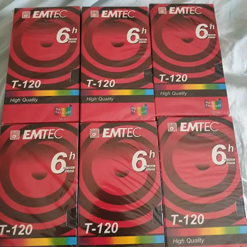 6 Fitas VHS Emtec T-120 - Alta Qualidade