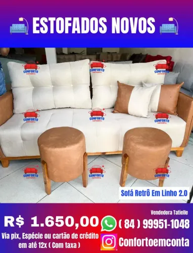 Sofá Retrô Em Linho 2.0 - Conforto e Estilo!