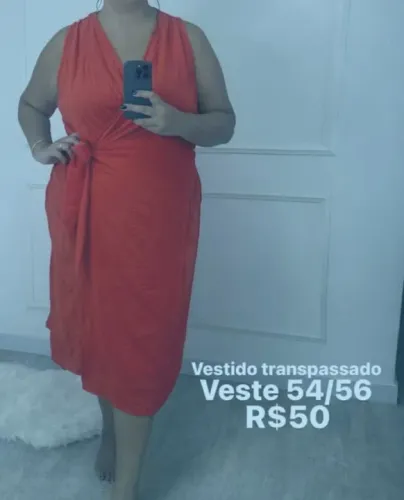 Vestido transpassado novo plus