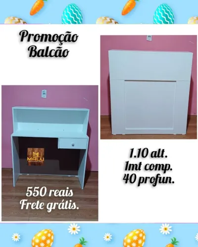 Balcão para Loja - 1,10m de altura - Branco