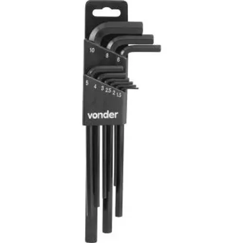 JOGO DE CHAVE ALLEN VONDER 1,5 A 10MM C/9PCS LONGA CRV