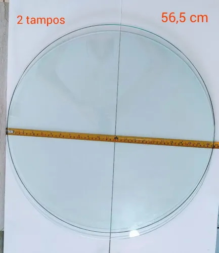 DOIS TAMPOS DE VIDRO redondo de 56,5 cm