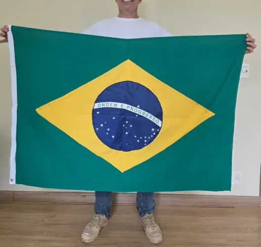 Bandeira do Brasil 90x130cm Poliéster 2 Panos