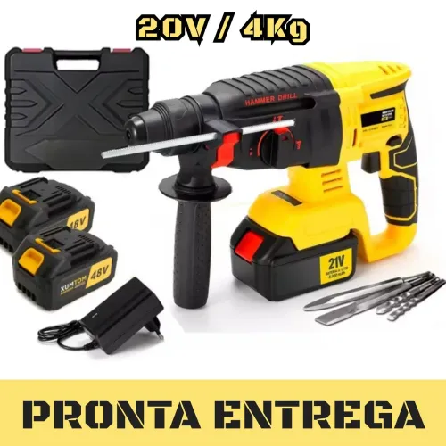 FURADEIRA MARTELETE 20V/4Kg + 2 BATERIAS + COMPLETA - PRONTA ENTREGA