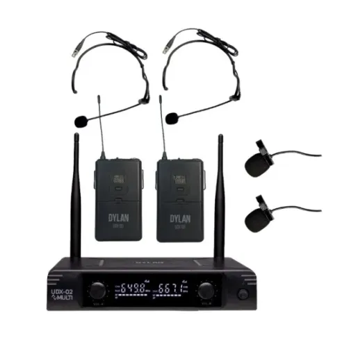 Microfone Sem Fio Dylan UDX-06 Multi Duplo Headset