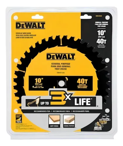 Lâmina de Serra Circular 10" 40 Dentes Dewalt Dwa11040