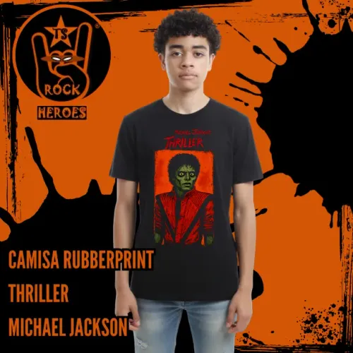 Camisa Rubberprint Michael Jackson Thriller 100% Algodão Manga Curta Estampa DTF