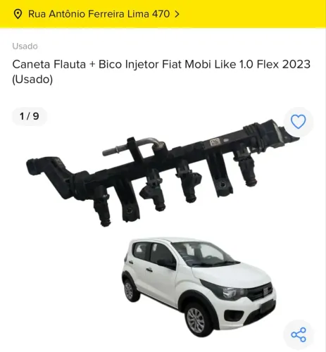 Caneta Flauta + Bico Injetor Fiat Mobi 1.0 Flex 2023