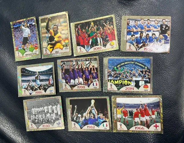 10 figurinhas brilha Copa do Mundo da Rússia série Legends Pelé Campeões