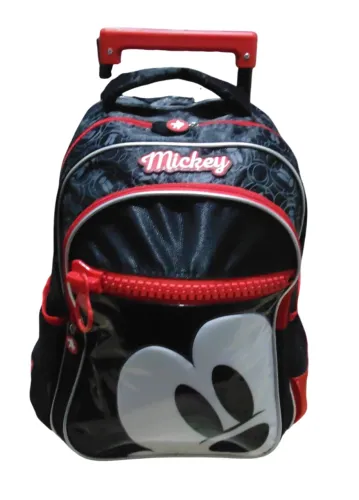 Mochila escolar infantil Mickey Mouse com rodinhas 