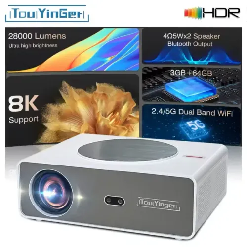 Projetor Smart 4K Games, Filmes, Apresentações HDMI