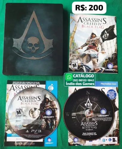 Assassins Creed 4 Black Flag Steelbook = R$: 200