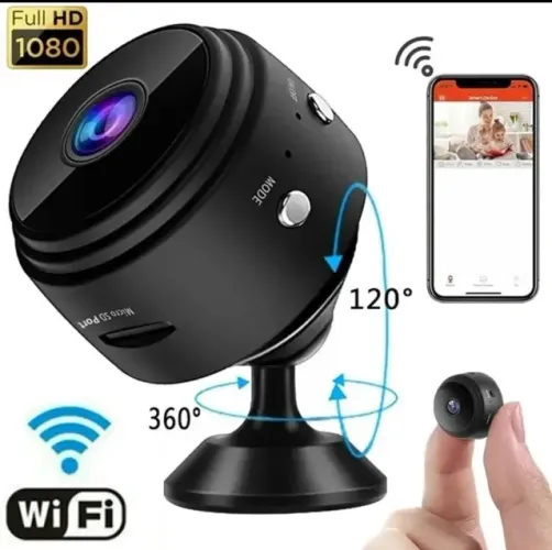 Câmera Mini HD A9 com Sensor WIFI, Gravação em Cartão de Memória, Suporta Docking
