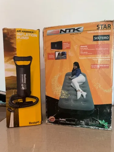 Colchão Inflável Solteiro Nautika Star + Bomba de Encher