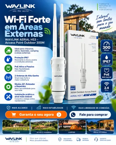 Access Point Wi-Fi Externo Wavlink Aerial HS3 300Mbps IP67 PoE