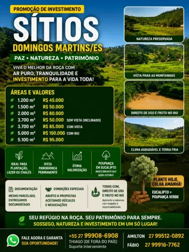 SÍTIOS EM DOMINGOS MARTINS/ES ? PAZ, NATUREZA E PATRIMÔNIO, ACEITO PROPOSTAS E TROCAS