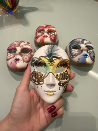 Máscaras Venezianas Originais da Itália - Kit com 4 Peças Novas