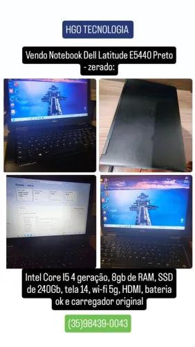 Vendo Notebook Dell Latitude E5440 preto - zerado