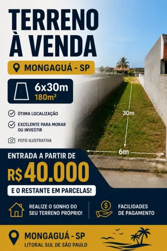 Terreno Mongagua - 40 entrada e negociar parcelas
