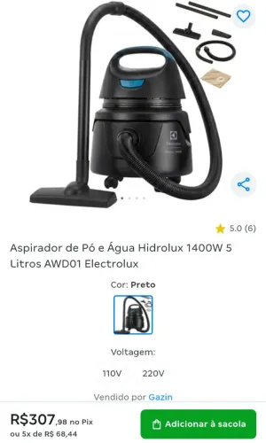 Aspirador de Pó Electrolux água e Pó novo na caixa