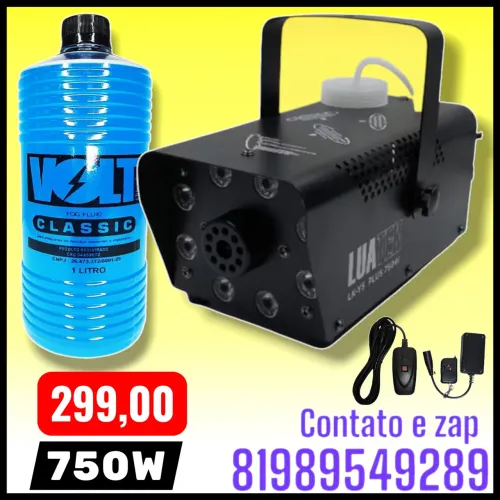 MAQUINA DE FUMAÇA 750W COM 1 LITRO DE FLUÍDO 