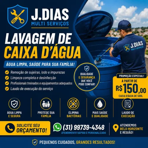 Lavagem de Caixa d'Água em Belo Horizonte