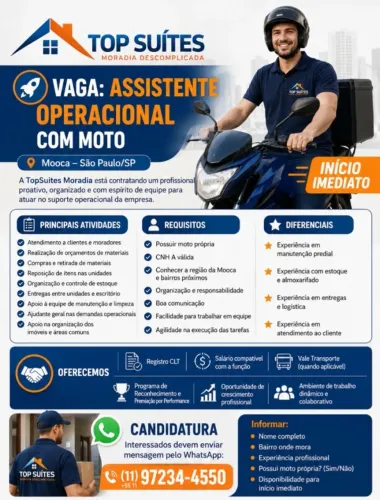 ASSISTENTE OPERACIONAL COM MOTO