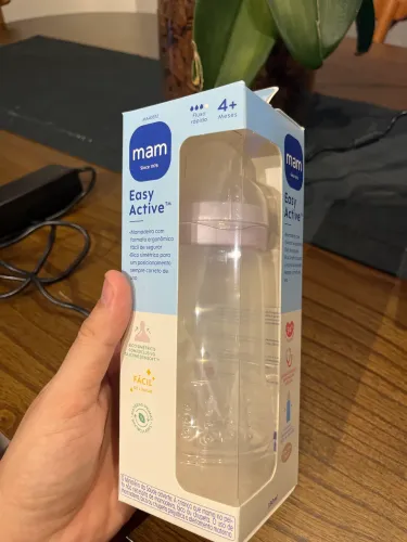 Mamadeira Mam Easy Active 330ml Com Bico No3 4m+ Rosa-claro